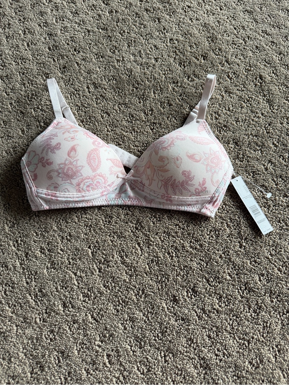 (NWT) Women's Pink Floral Lightly Padded, Wire-Free Bra